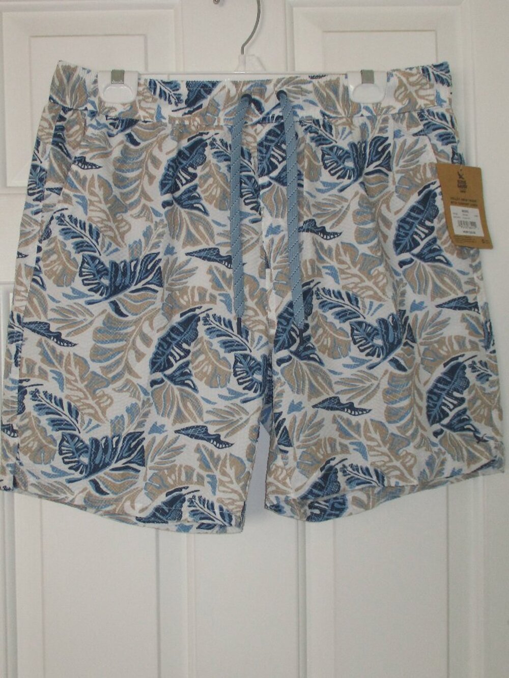 Eddie Bauer Mens Floral Stretch Elastic & Drawstring Lined Swim Trunk NWT- Large